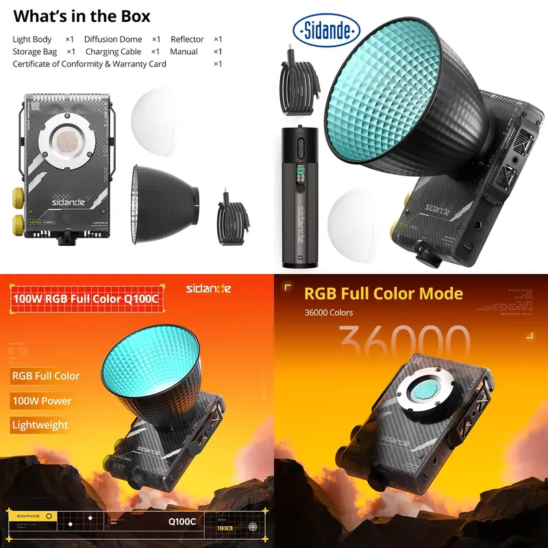 Photography Lighting Brands - 시단데 Q100C Q100Lite 광학 100W 고출력
